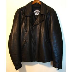 NEW The Alley Chicago Black Leather Motorcycle Jacket Removable Lining XL  AC